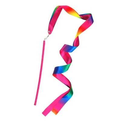 Pink Poppy Rainbow Dance Ribbon Wand*