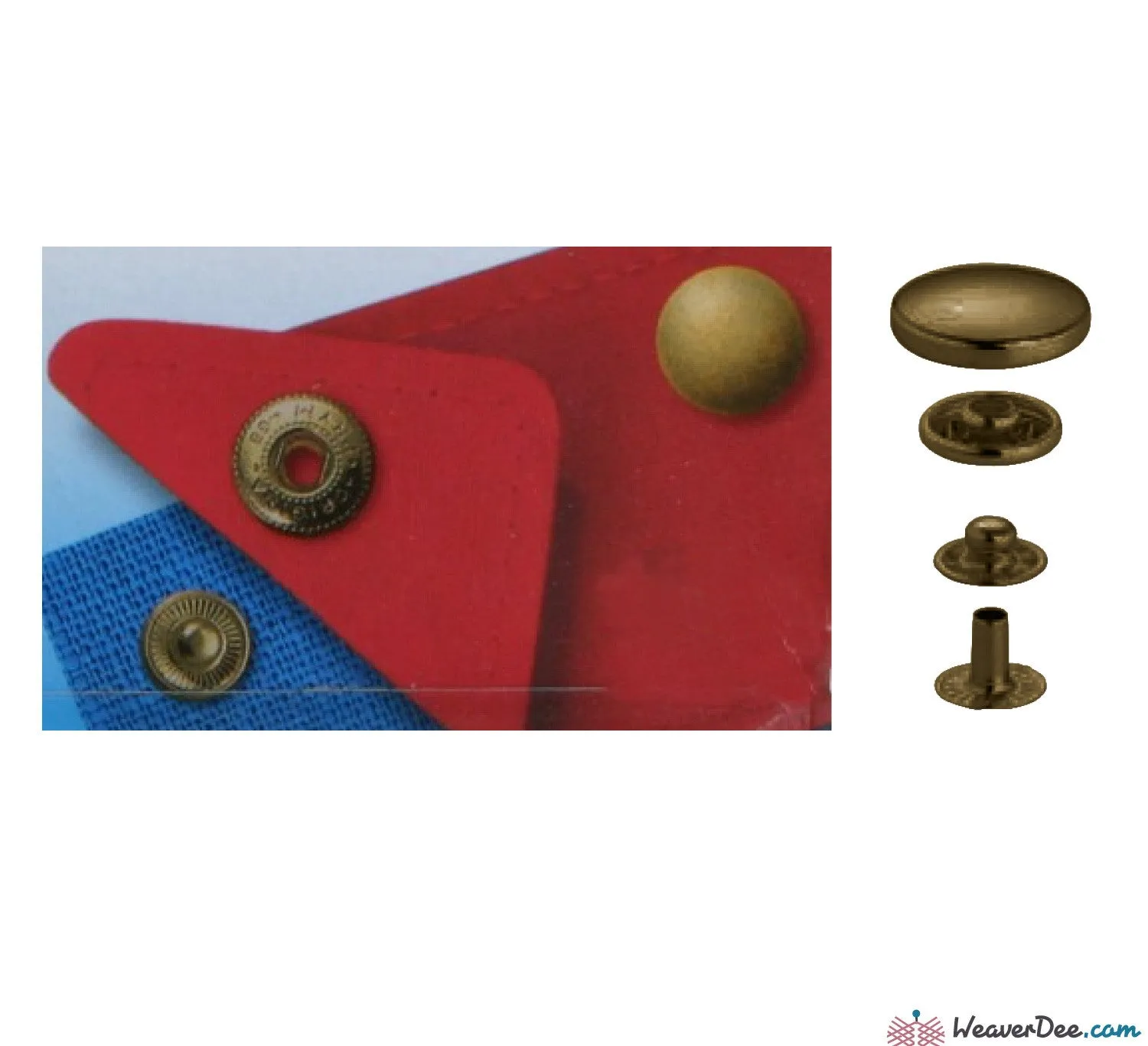 PRYM Press Studs (No-Sew) - Antique Brass 12mm