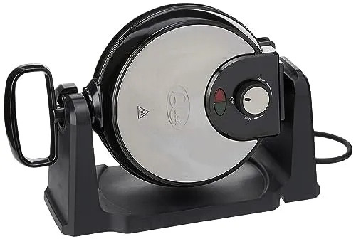 Quest 35969 Rotating Belgian Waffle Maker / Non Stick Plates / Temperature Control / Cooks up to 4 Waffles / 1000W