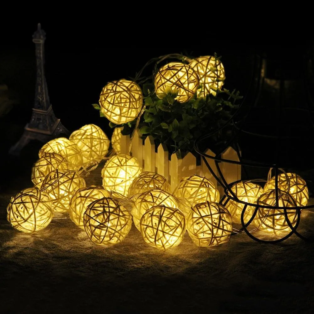 Rattan Ball String Lights