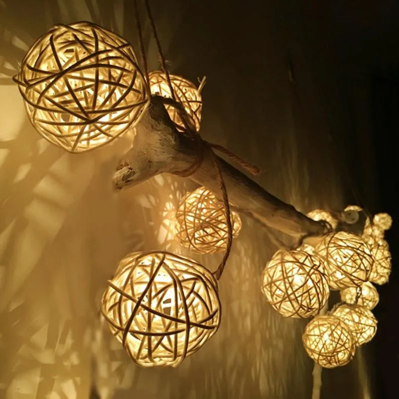 Rattan Ball String Lights