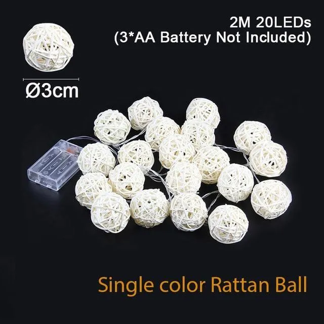 Rattan Ball String Lights