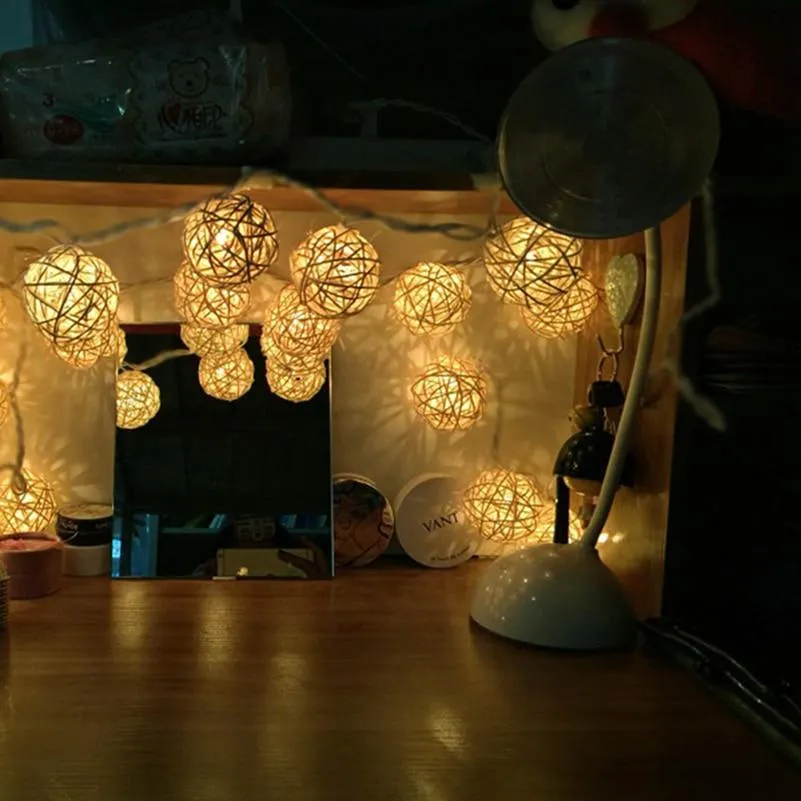 Rattan Ball String Lights