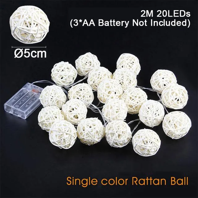 Rattan Ball String Lights