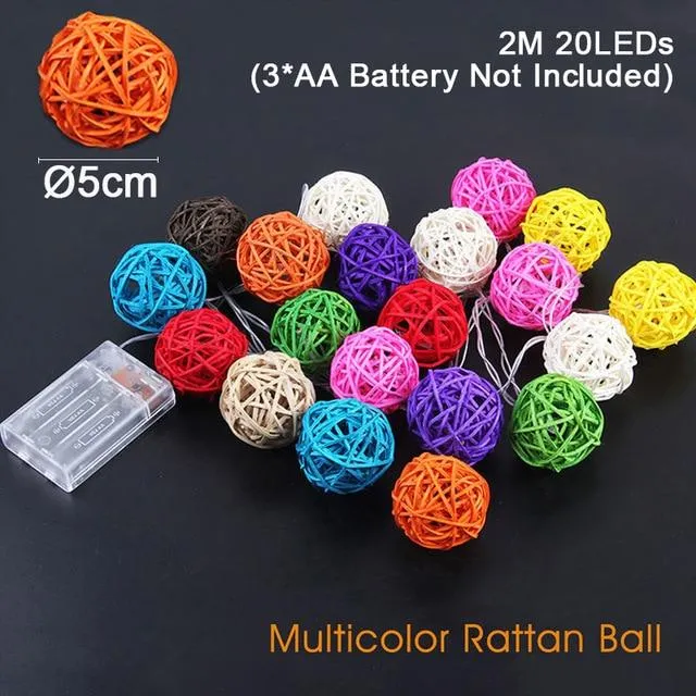 Rattan Ball String Lights