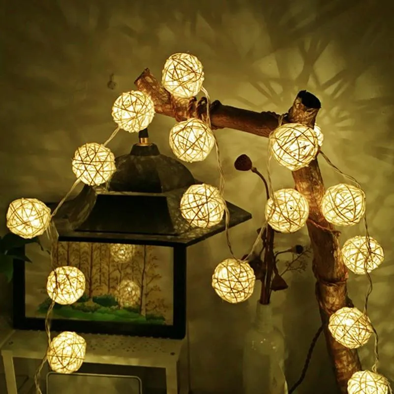 Rattan Ball String Lights