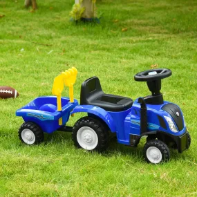 Ride On Tractor Toddler Walker Foot To Floor Slider w/ Horn Storage Steering Wheel for 1-3 Years Old Blue