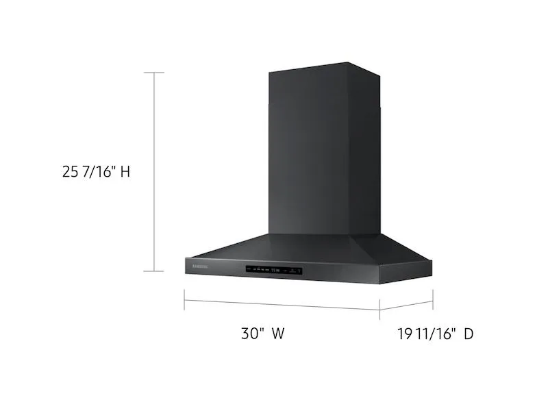 Samsung 30" Wall Mount Hood in Black Stainless Steel