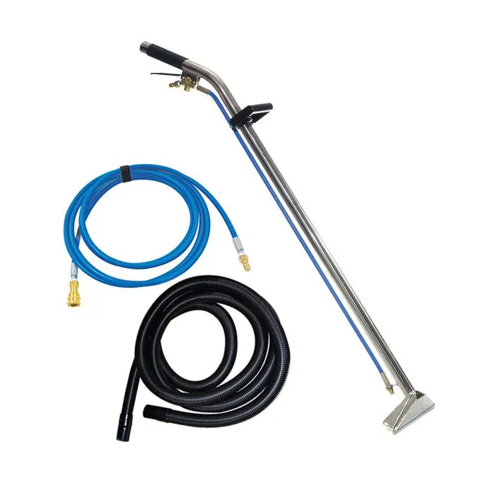 Sandia Sniper Stainless Steel 12" Single Jet Carpet Cleaning Wand w/ 15' Vac & Solution Hoses