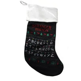 Sci-Fi Stranger Things Cuffed Polyester Christmas Stocking, Black, 17-Inch