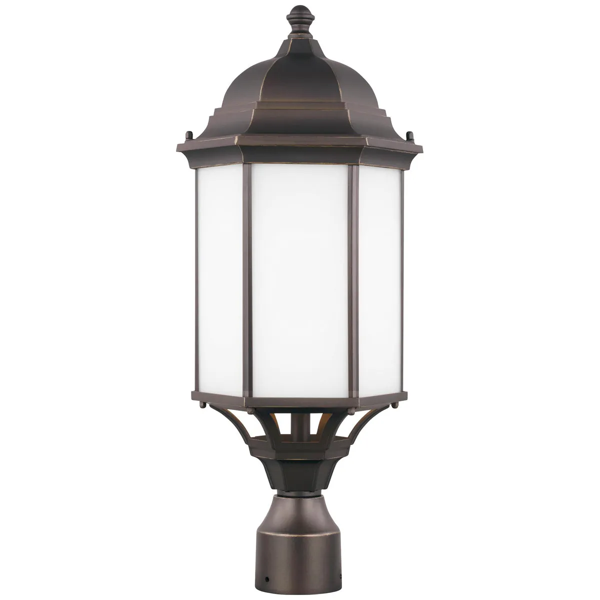 Sea Gull Lighting Sevier Large 1-Light Outdoor Post Lantern with Bulb