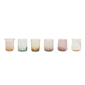 Set of 6 Textured Tumblers - Amber