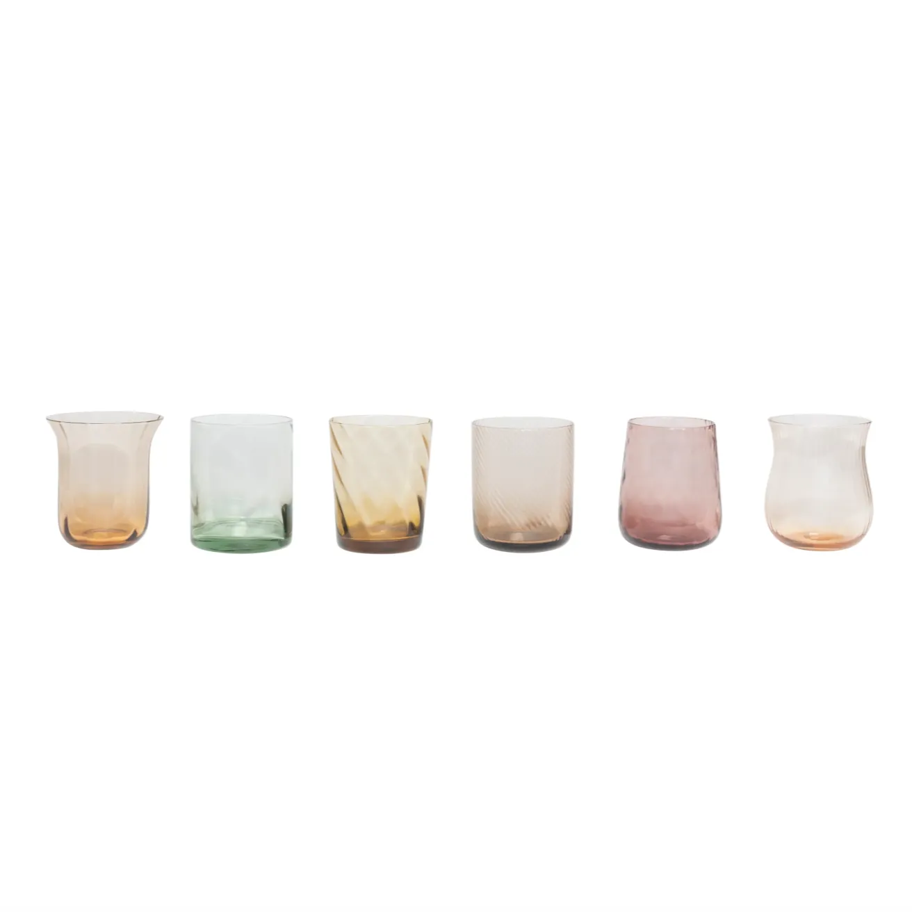 Set of 6 Textured Tumblers - Amber