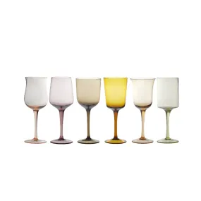 Set of 6 Wine Glasses - Amber