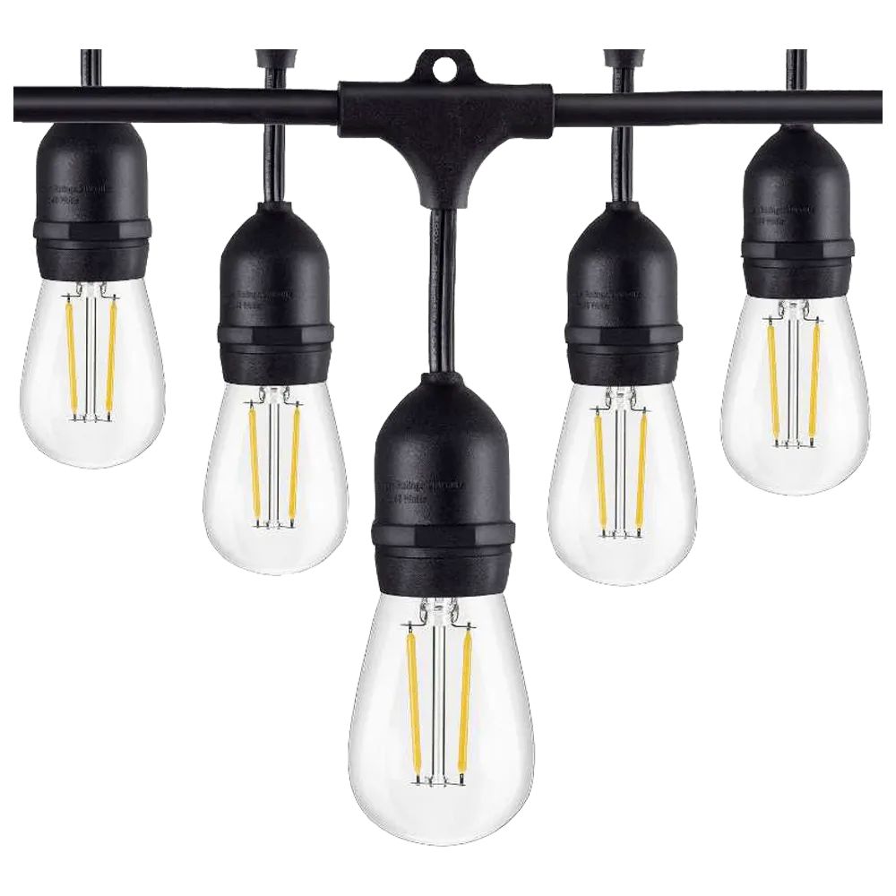 SL101 LED Low Voltage Bistro String Lights 48 FT Outdoor Weatherproof 12V Edison Bulbs