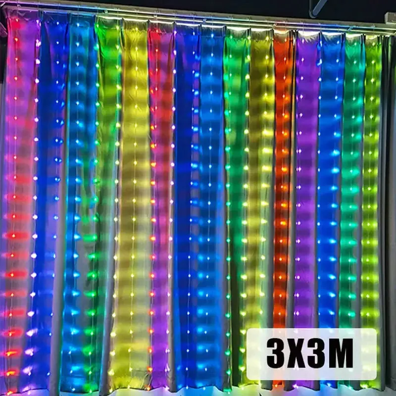 Smart LED RGB Curtain String Lights