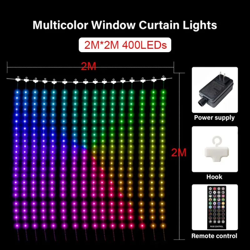 Smart RGB Curtain Lights: Bluetooth-Controlled LED Decor for Gazebos and Celebrations