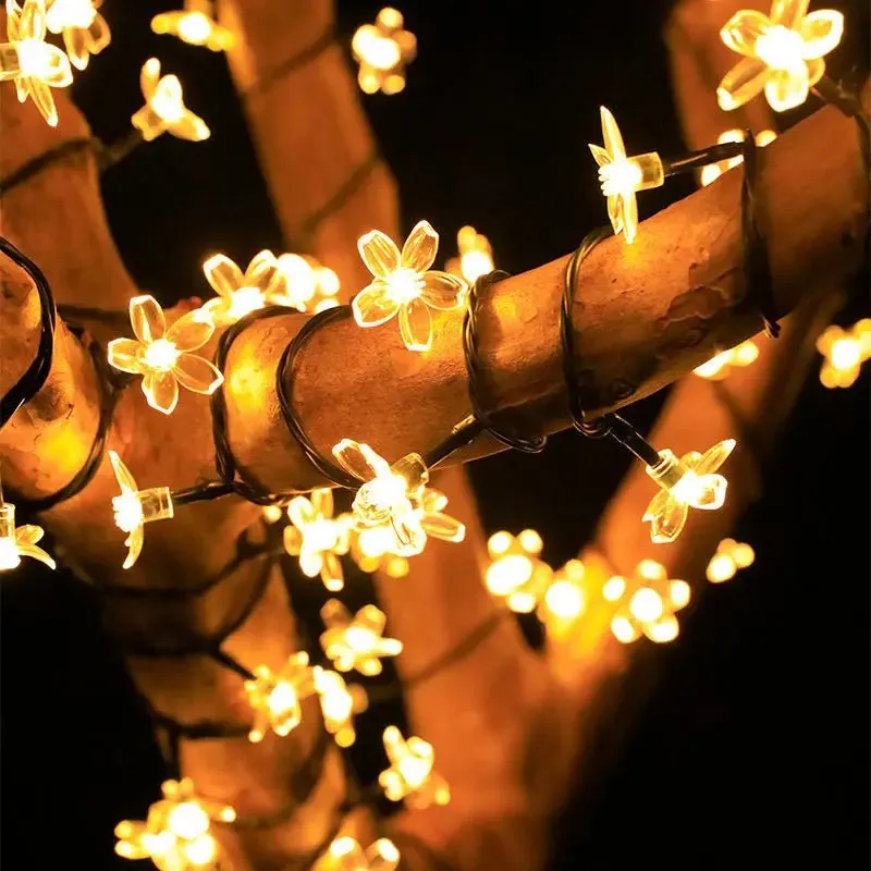 Solar Cherry Blossom String Lights – Waterproof Fairy Lighting for Gardens, Weddings, Parties, & Christmas Décor