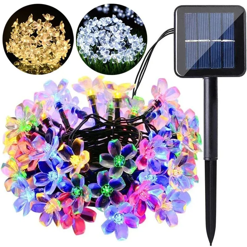 Solar Cherry Blossom String Lights – Waterproof Fairy Lighting for Gardens, Weddings, Parties, & Christmas Décor