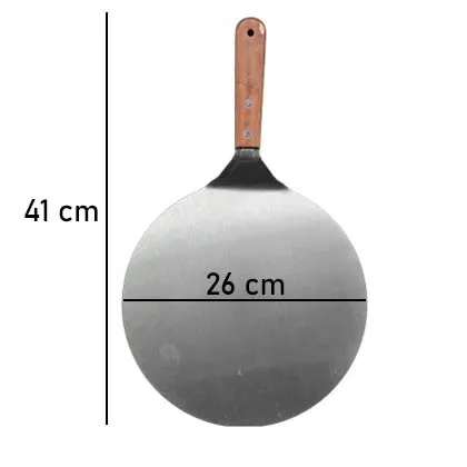 Stainless Steel Pizza Shovel Round With Wood Handle