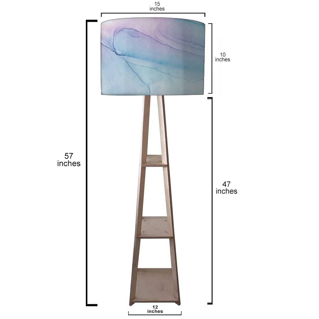 Standing Tripod Lamp  -   Orange Pink Multicolor Ink Watercolor