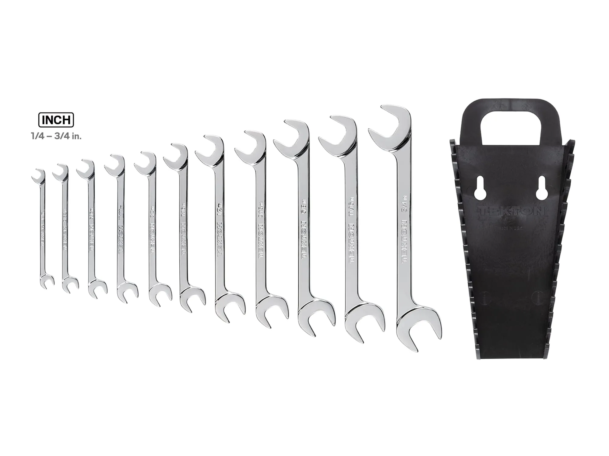 Tekton 11 Pc SAE Angle Head Open End Wrench Set MADE IN USA WAE91103