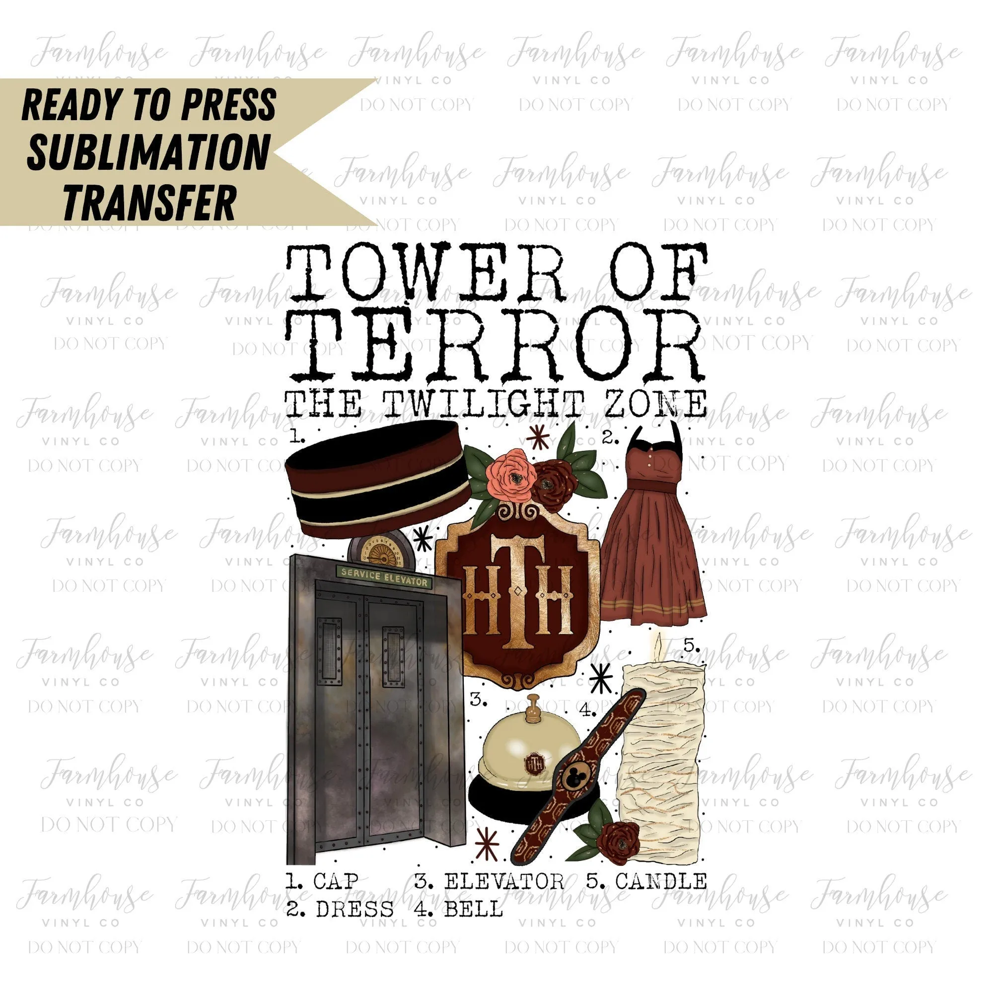 Terror Tower Chart, Ready To Press Sublimation Transfers, Halloween Design, Halloween Teal Design, Magical Design, Sublimate Prints