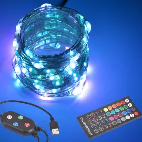 TheLAShop 33ft Color Changing Fairy Light Bluetooth App Music Remote