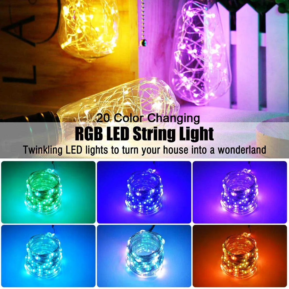 TheLAShop 33ft Color Changing Fairy Light Bluetooth App Music Remote