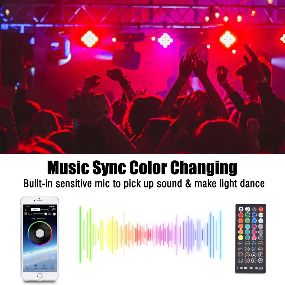 TheLAShop 33ft Color Changing Fairy Light Bluetooth App Music Remote