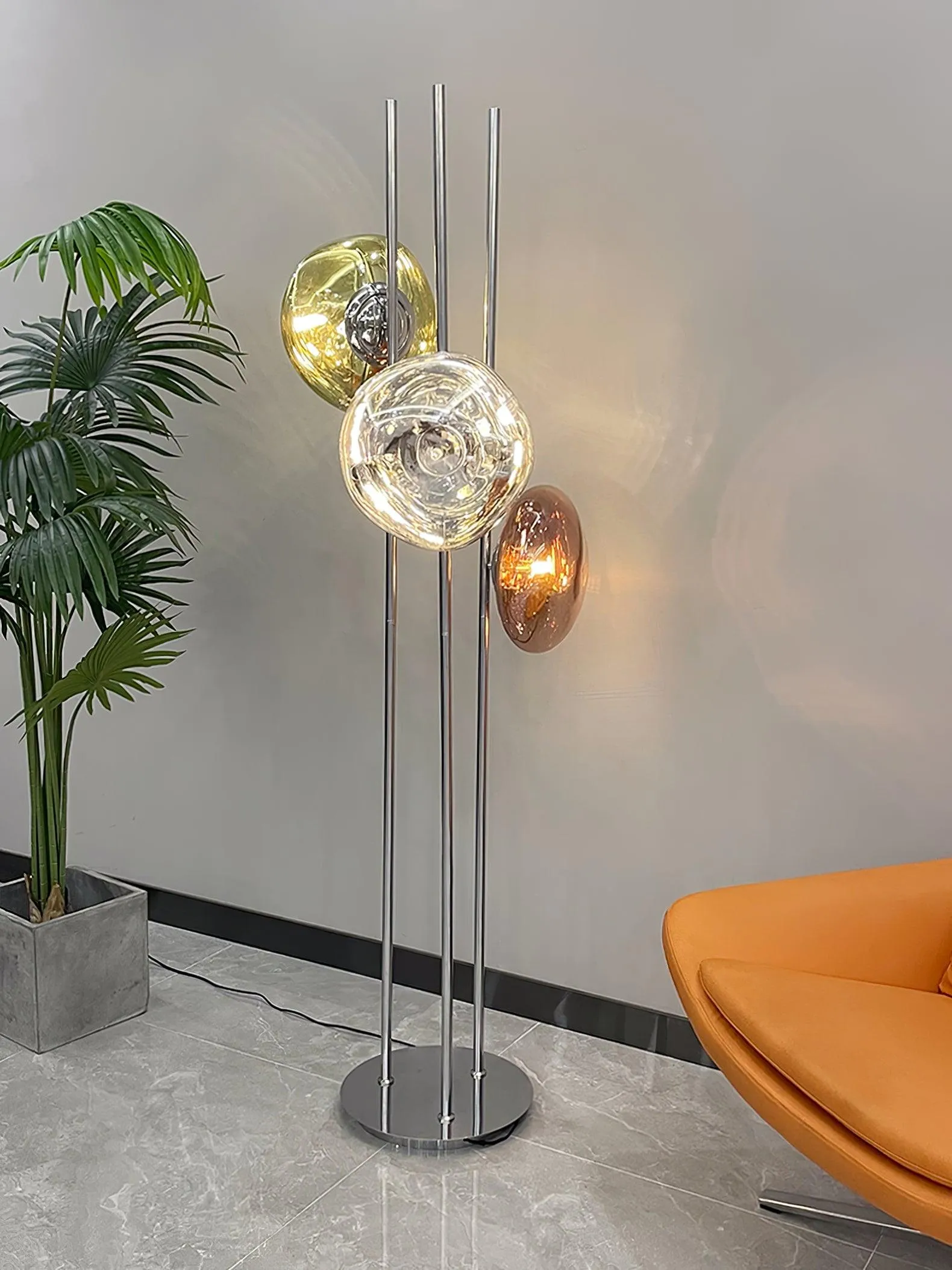 Three Lava Glass Floor Lamp