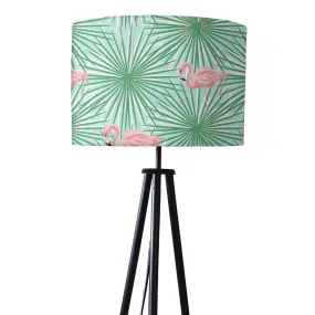 Tripod Standing Floor Lamp -Flamingo Green Leaves