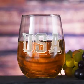 USA Pride Stemless Wine Glass