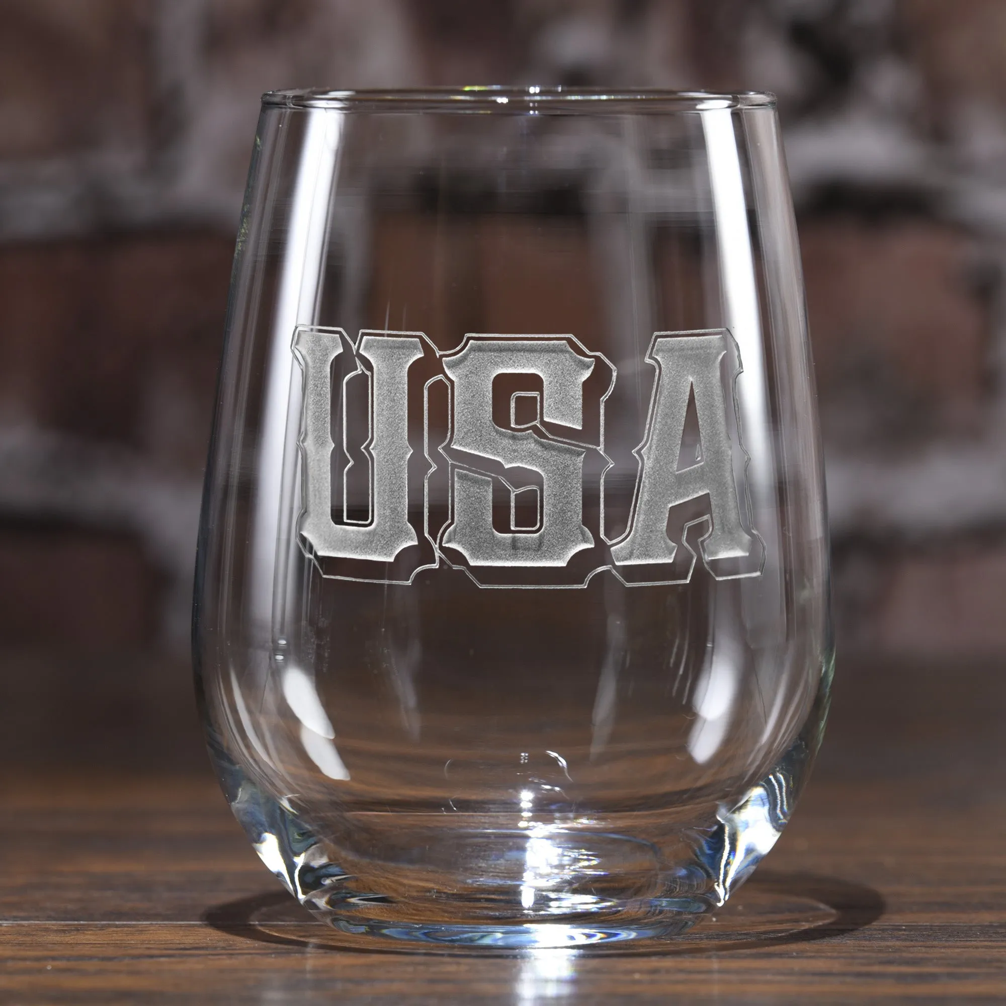 USA Pride Stemless Wine Glass