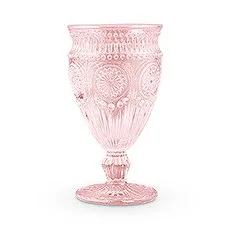 VINTAGE INSPIRED PRESSED GOBLET IN BLUSH PINK