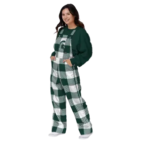 Women's Michigan State Plaid Bib Overalls