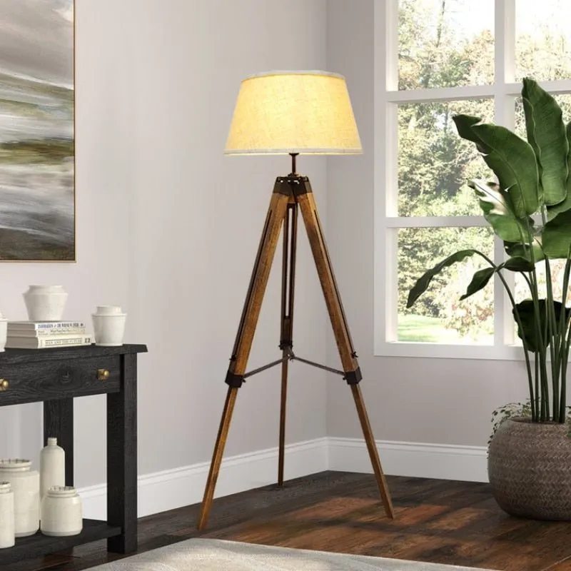 Wood Tripod Floor Lamp