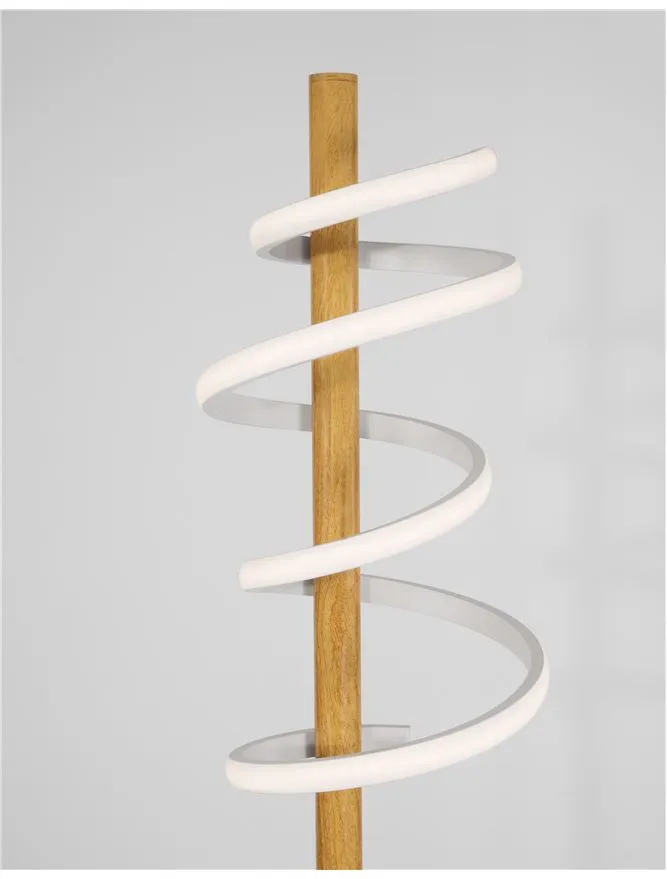 Wooden Floor Lamp with Spiral LED - ID 11403