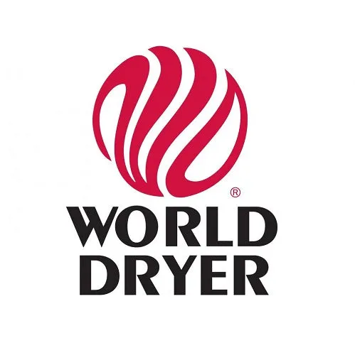 WORLD DRYER® DB-974 Airstyle™ Model B Series Hair Dryer - White Epoxy on Steel Push Button Surface-Mounted