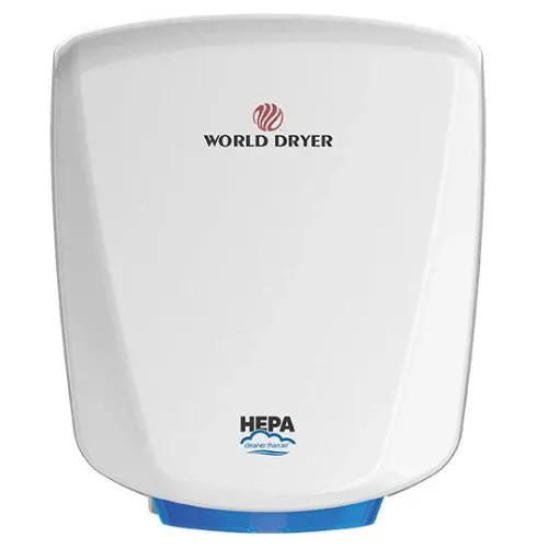 WORLD DRYER® Q-974A2 VERDEdri® Hand Dryer - White Epoxy on Aluminum Automatic Surface-Mounted ADA Compliant