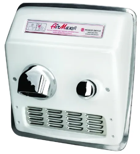 WORLD DRYER® RM548-Q974 AirMax™ Series Hand Dryer - Cast-Iron White Porcelain (NOT for use in North America)